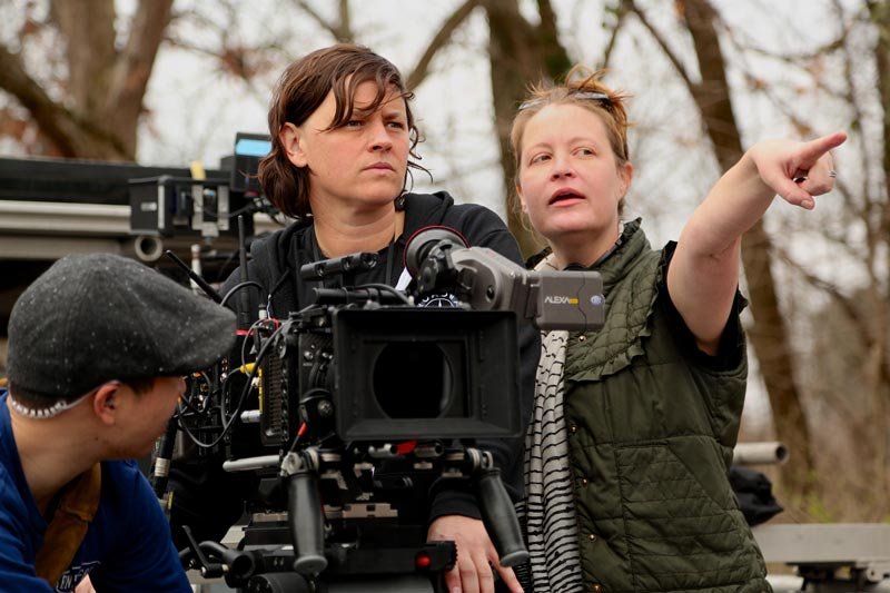 Director Jen McGowan on set