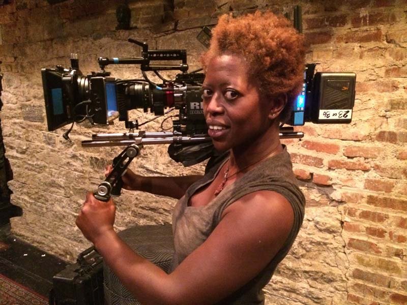 Cybel Martin on set